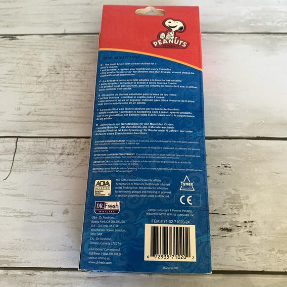 5/$25 Peanuts Dr. Fresh Kid's Toothbrush Set of 4 - Picture 2 of 2